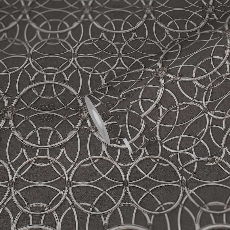 Versace Chain Wallpaper - Silver/Grey