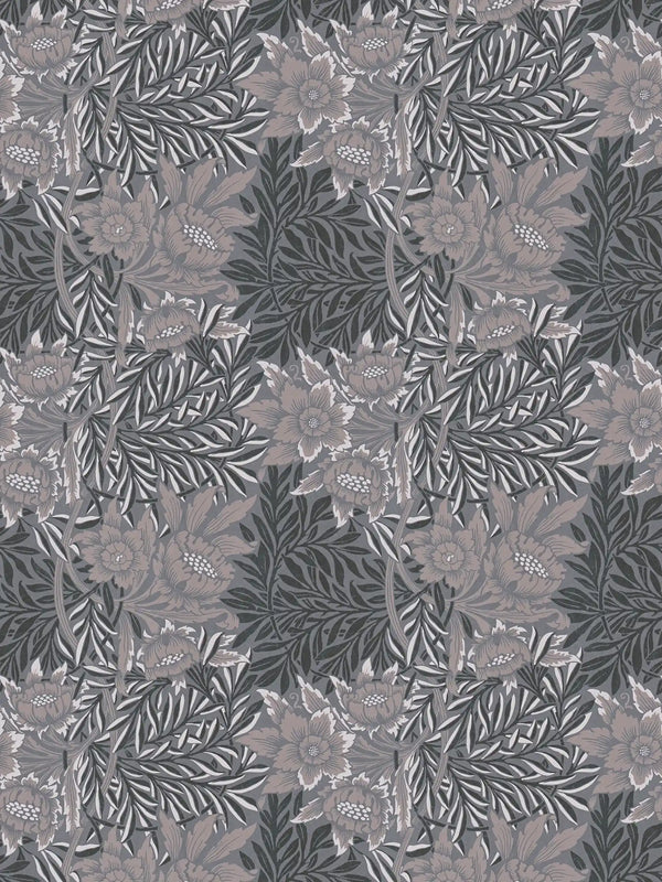 Sample - Baroque Floral Wallpaper - Black