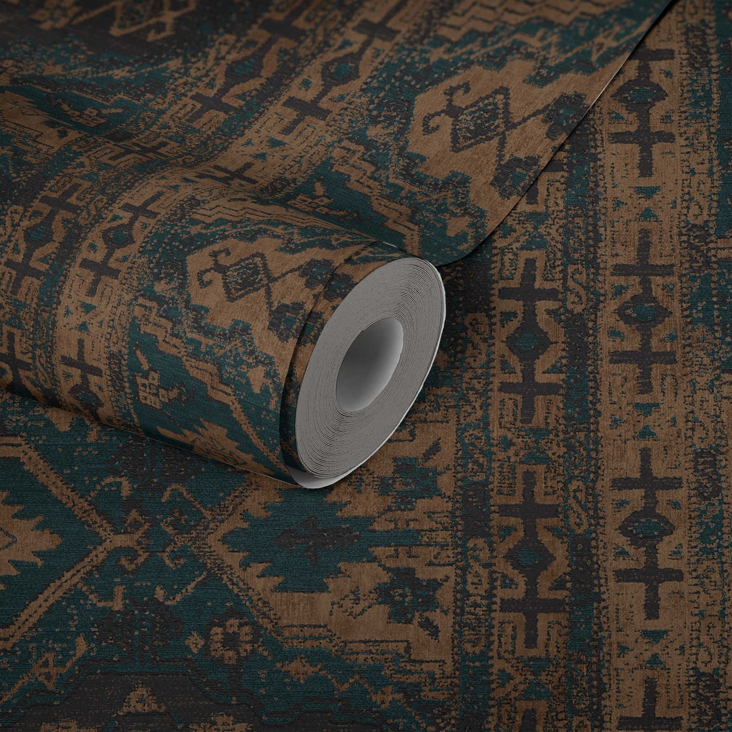 Marrakesh Carpet Wallpaper - Blue Black - Last 3 Rolls