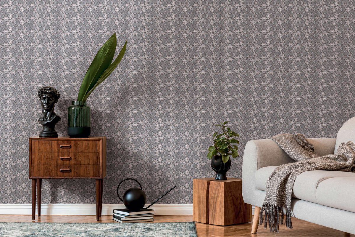 Baroque Pattern II Wallpaper - Grey