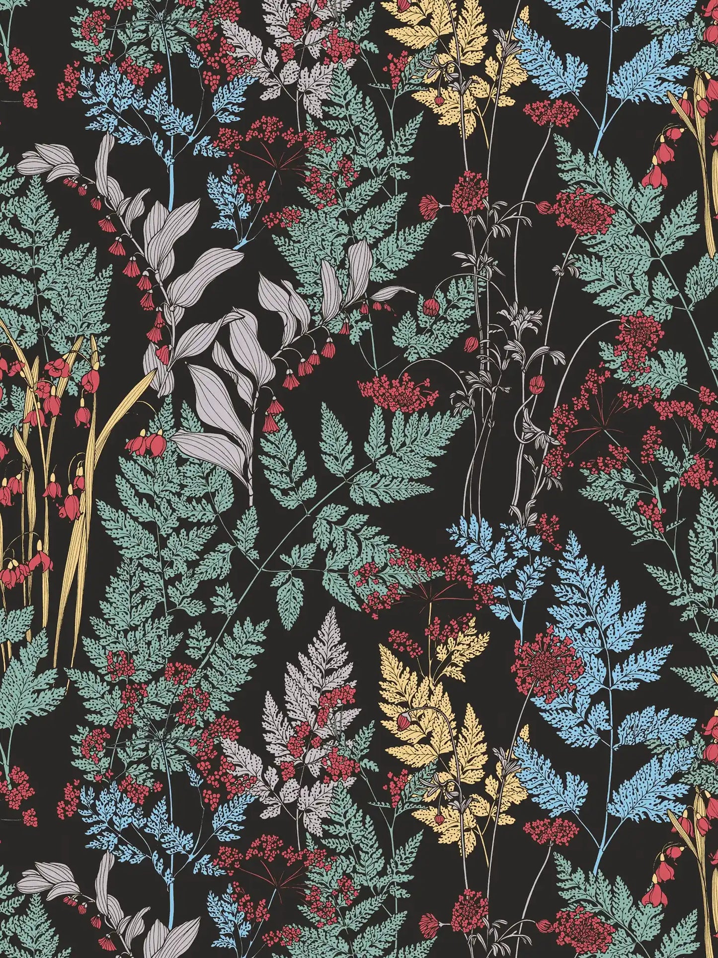Floral Wallpaper - Black