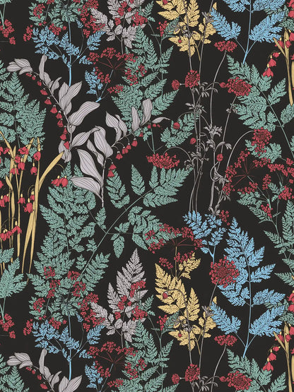 Floral Wallpaper - Black