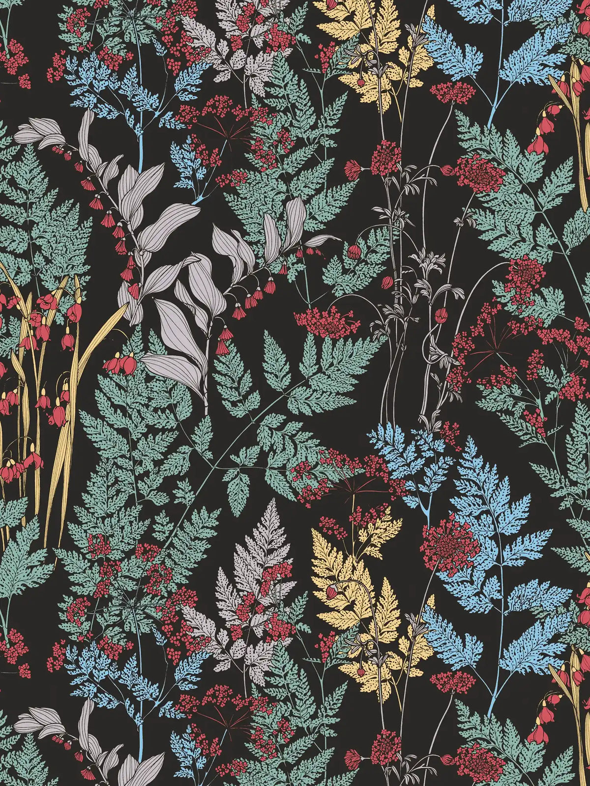 Sample - Floral Wallpaper - Black