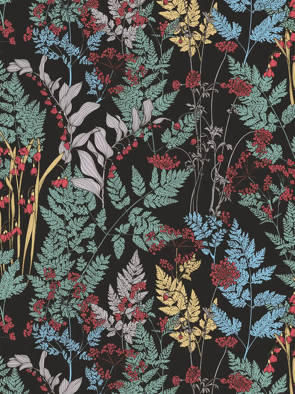 Sample - Floral Wallpaper - Black