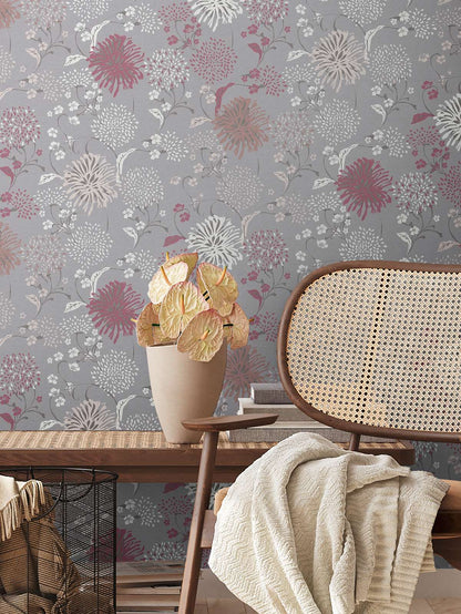 Bloom Wallpaper - House of Turnowsky - Grey/White