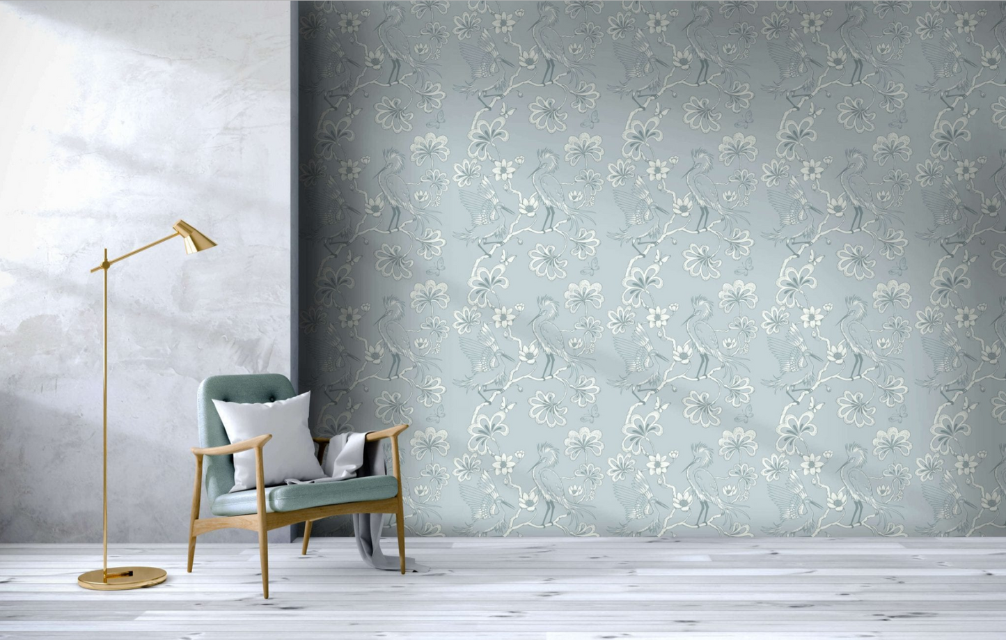 Egrets Florence Broadhurst Wallpaper - Frost