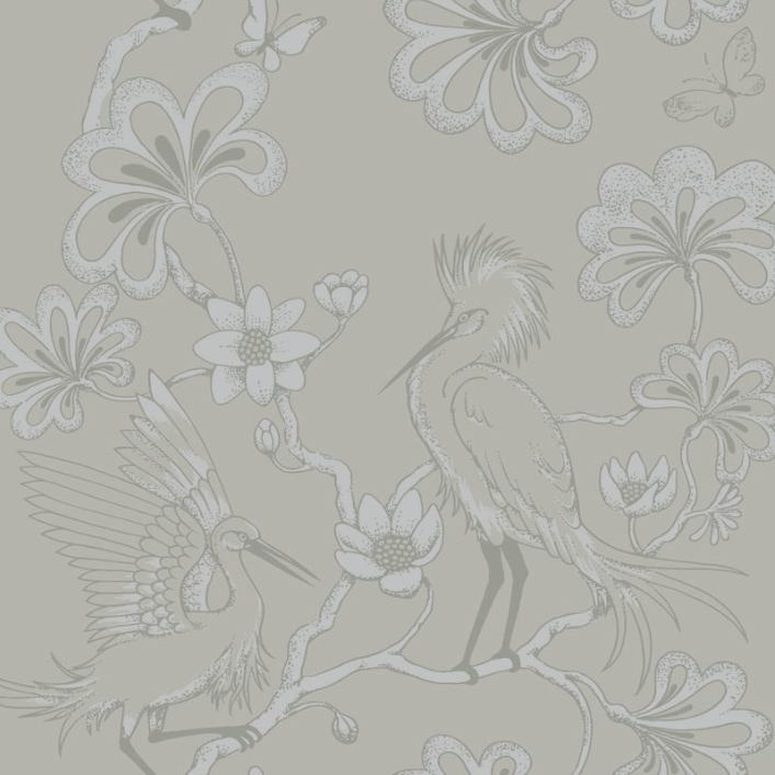 Egrets Florence Broadhurst Wallpaper - Champagne