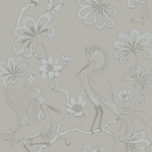 Egrets Florence Broadhurst Wallpaper - Champagne