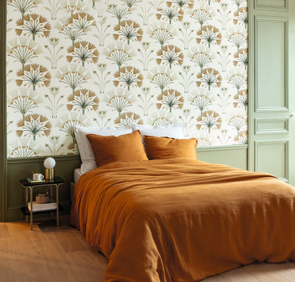 Majestic Wallpaper - Vert amande dore
