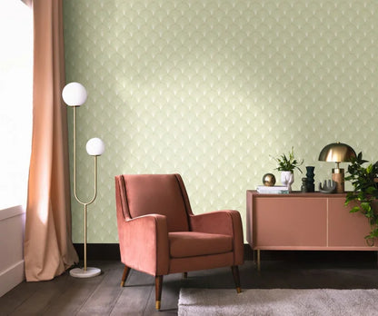 Prosperity Wallpaper - Vert amande dore