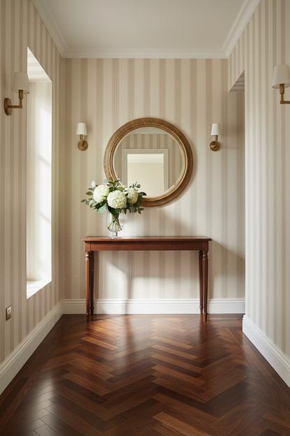 Elegant Hallway - Yuste Stripe Wallpaper