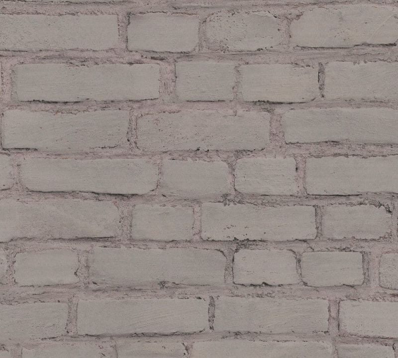Vintage House Brick Wallpaper - Grey Taupe