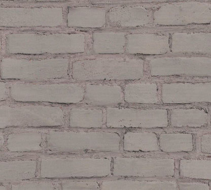 Vintage House Brick Wallpaper - Grey Taupe