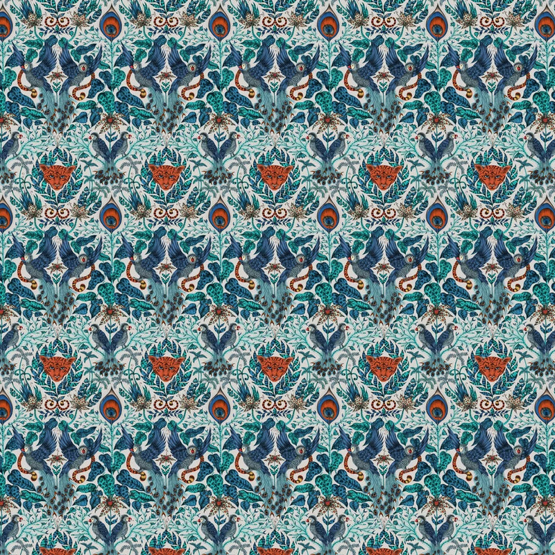Sample - Amazon Jungle Wallpaper - Blue