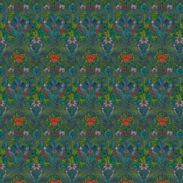 Sample - Amazon Jungle Wallpaper - Navy