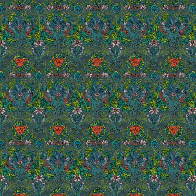 Sample - Amazon Jungle Wallpaper - Navy
