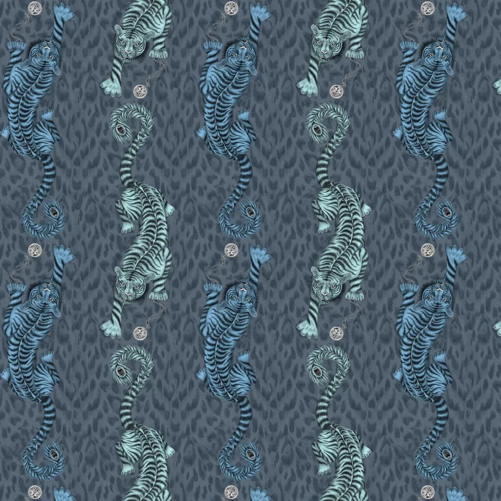 Sample - Tigris Wallpaper - Navy