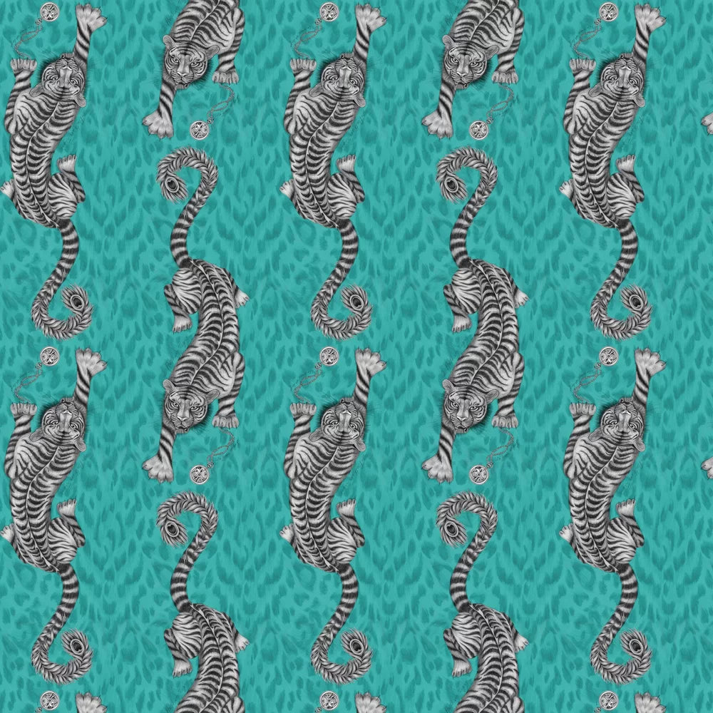 Sample - Tigris Wallpaper - Teal