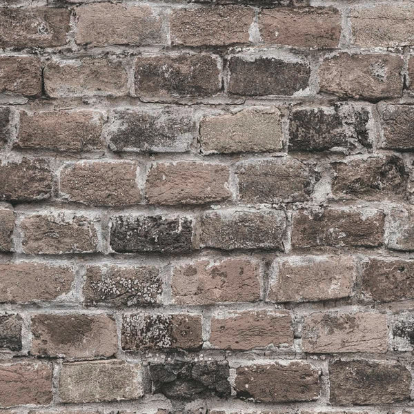 Sample - Brick Wallpaper - Brown Grey