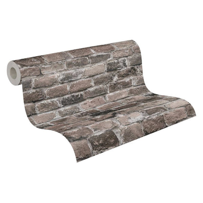 Brick Wallpaper - Brown Grey