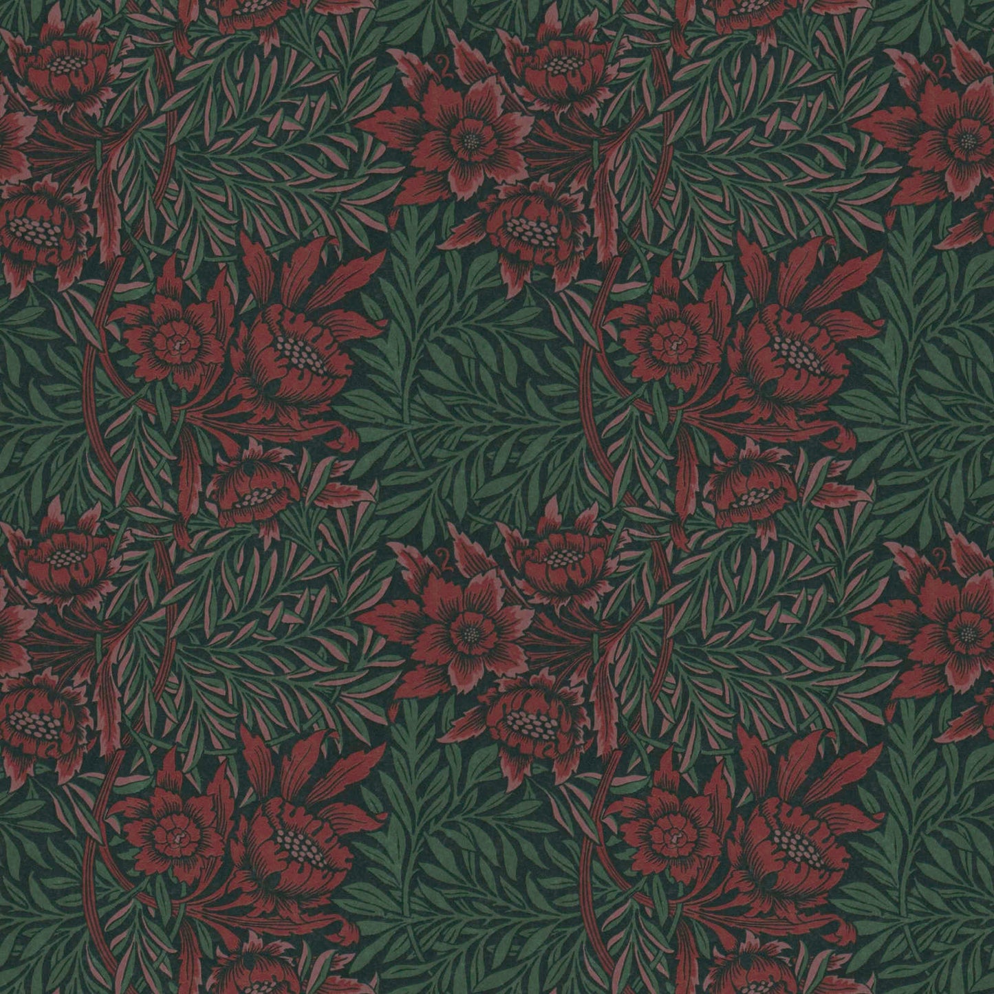 Baroque Floral Wallpaper - Green