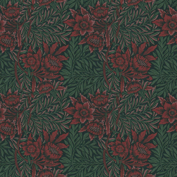 Sample - Baroque Floral Wallpaper - Green