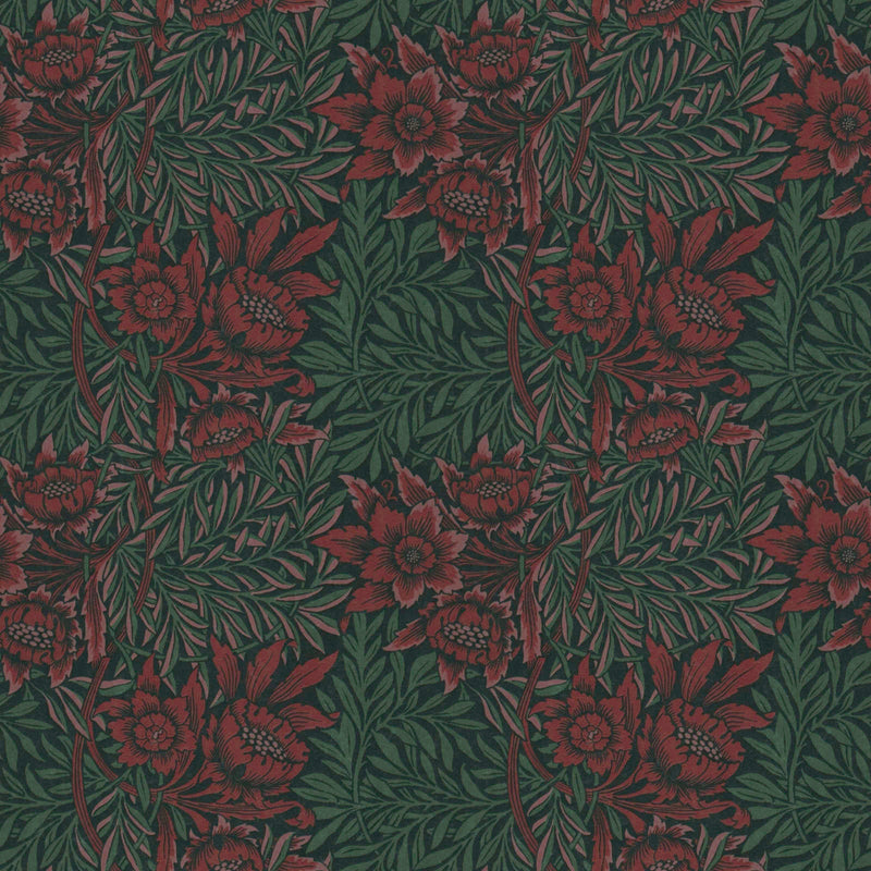 Sample - Baroque Floral Wallpaper - Green