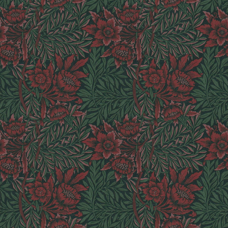 Baroque Floral Wallpaper - Green