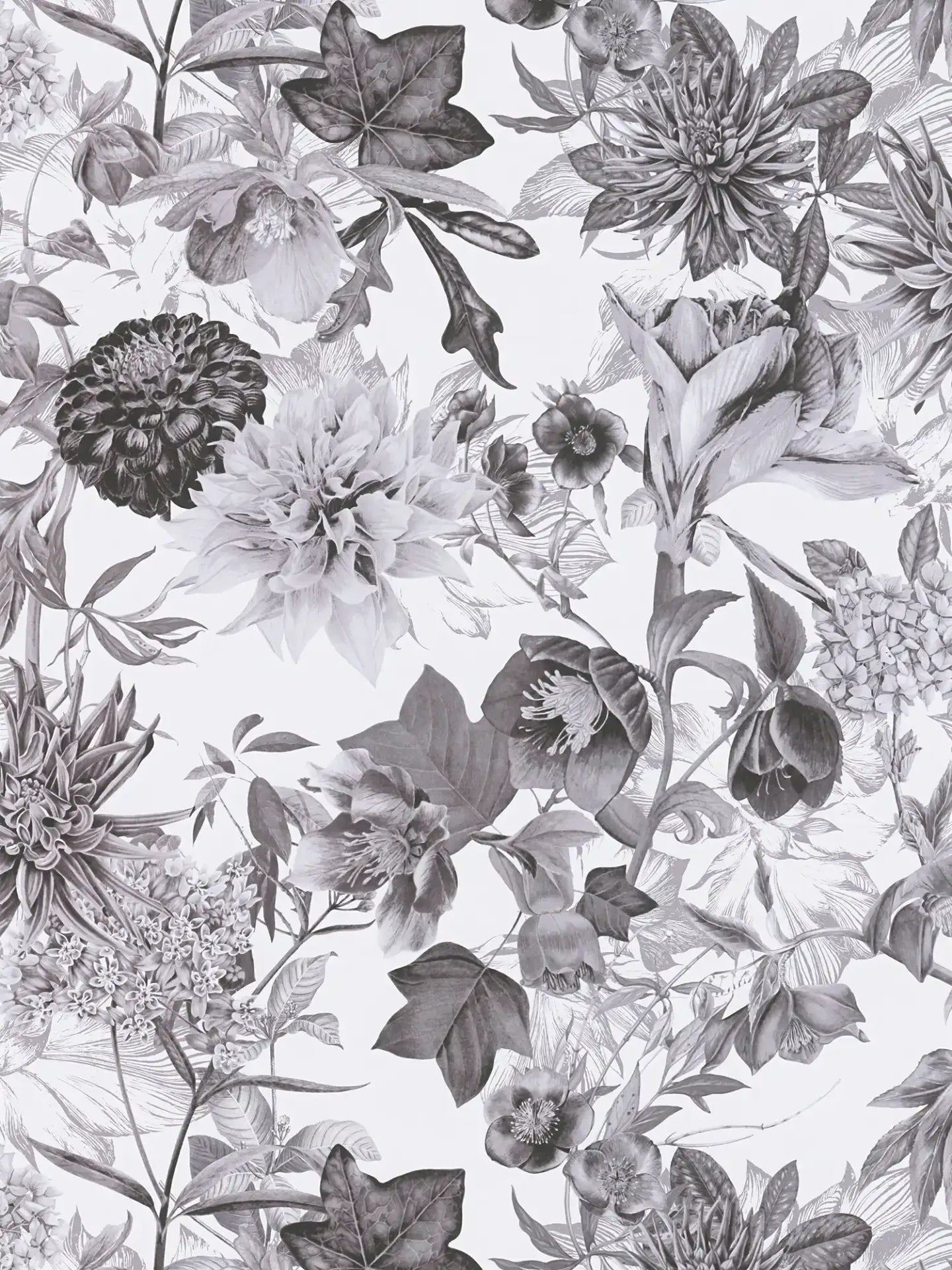 Floral Trails Wallpaper - Monochrome