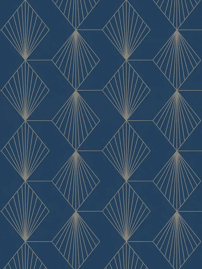 French Affair Wallpaper - Blue Gold
