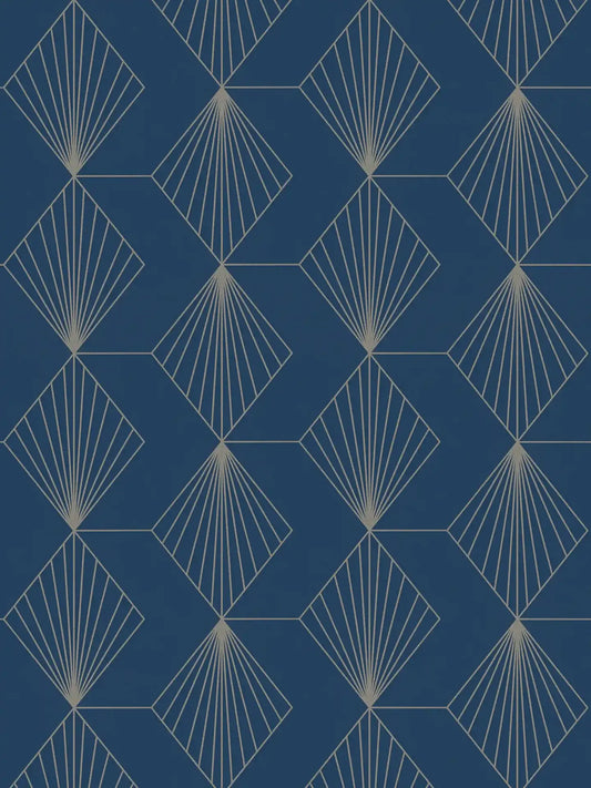 French Affair Wallpaper - Blue Gold