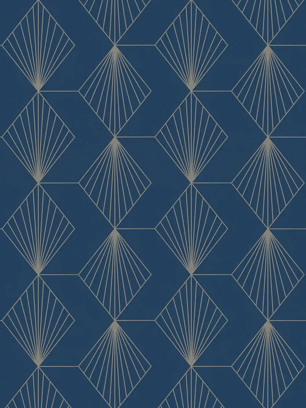 Sample - French Affair Wallpaper - Blue Gold