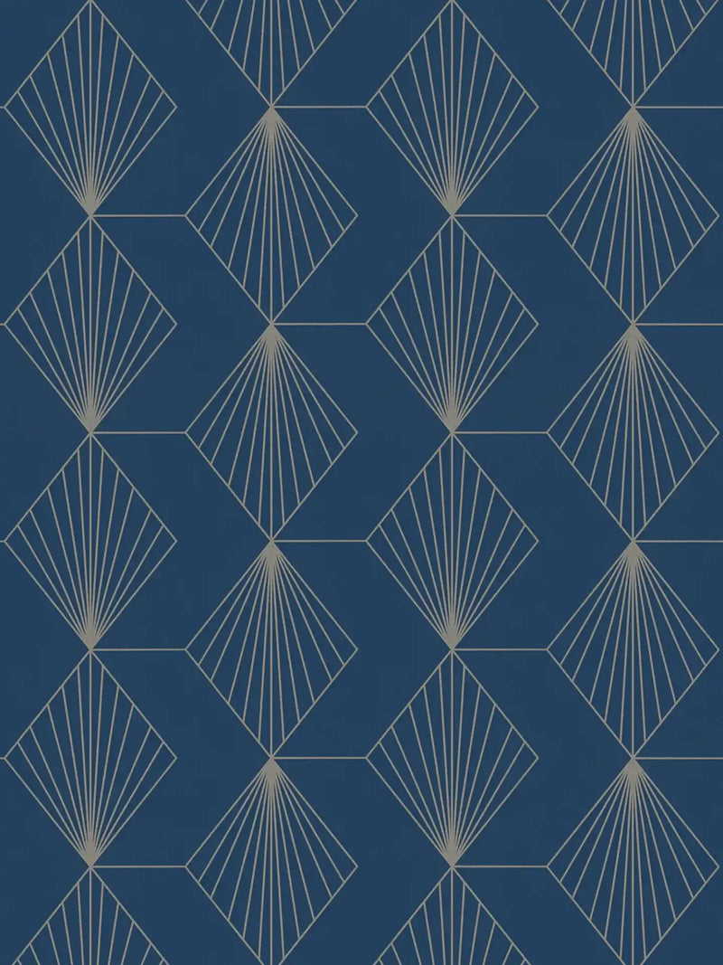 French Affair Wallpaper - Blue Gold