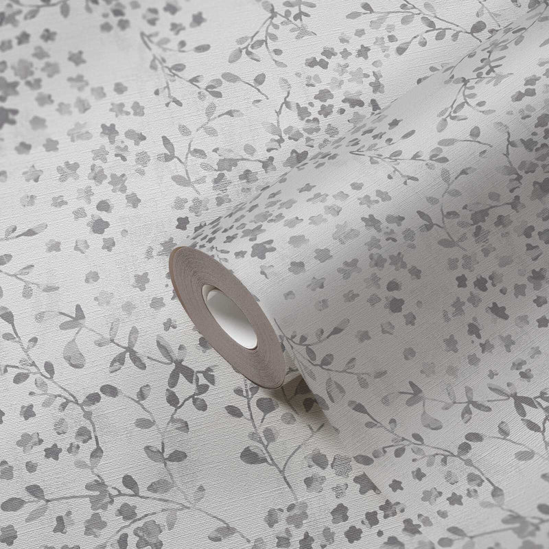 Tiny Tendrils Wallpaper - Grey