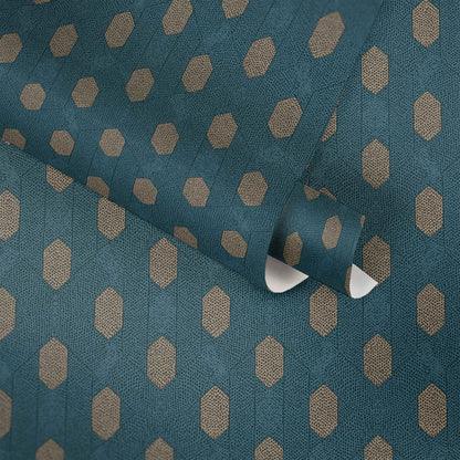 Hex Glamour Heavy Weight Wallpaper - Aqua