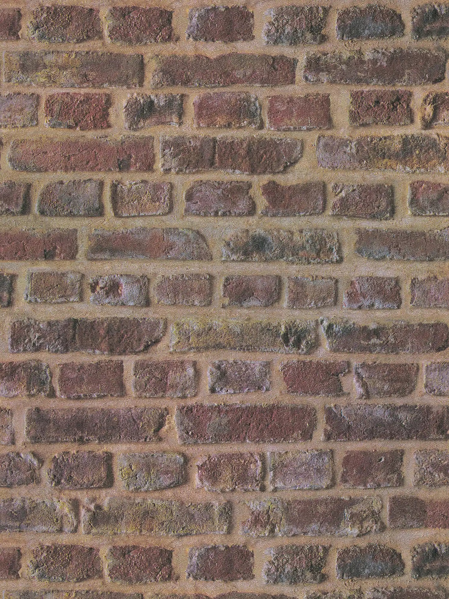 Soft Mortar Brick Wallpaper - Rust