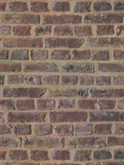 Soft Mortar Brick Wallpaper - Rust
