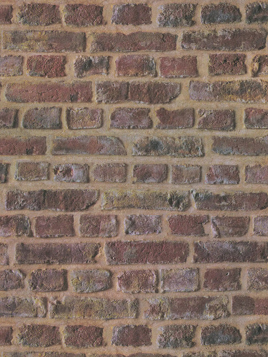 Soft Mortar Brick Wallpaper - Rust