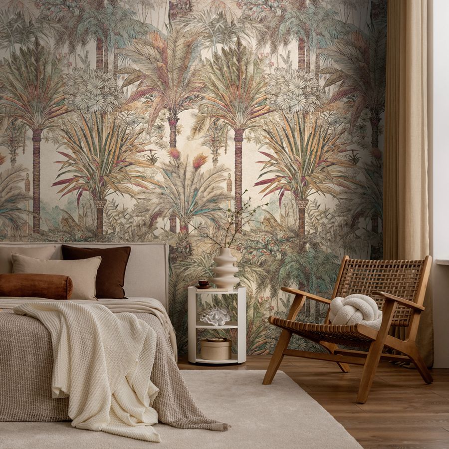 The Wall 4 - Hybrid Wallpaper Mural - Subtle Palms