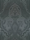 Damask Wallpaper - Black Silver - EXTRA WIDE