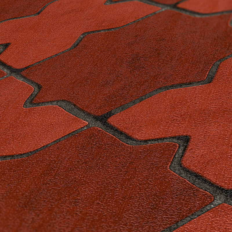 Moroccan Tile Wallpaper - 5 Colours - Red
