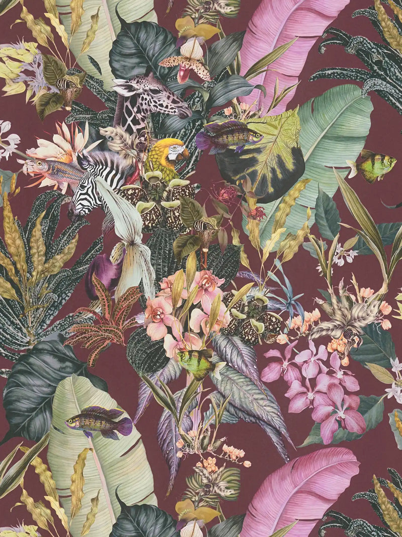Sample - Tropical Dreams Wallpaper - Red