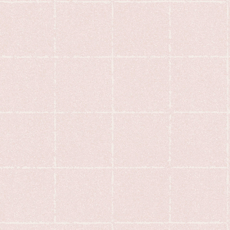 Sample - Plaid wallpaper with textile effect - Pink