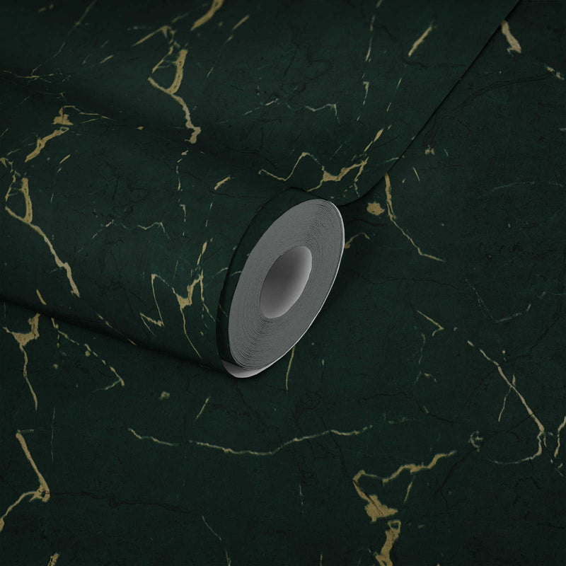 Marble Wallpaper - Green/Metallic