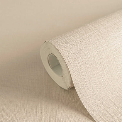 Linea Linen Texture Vinyl Wallpaper – Taupe
