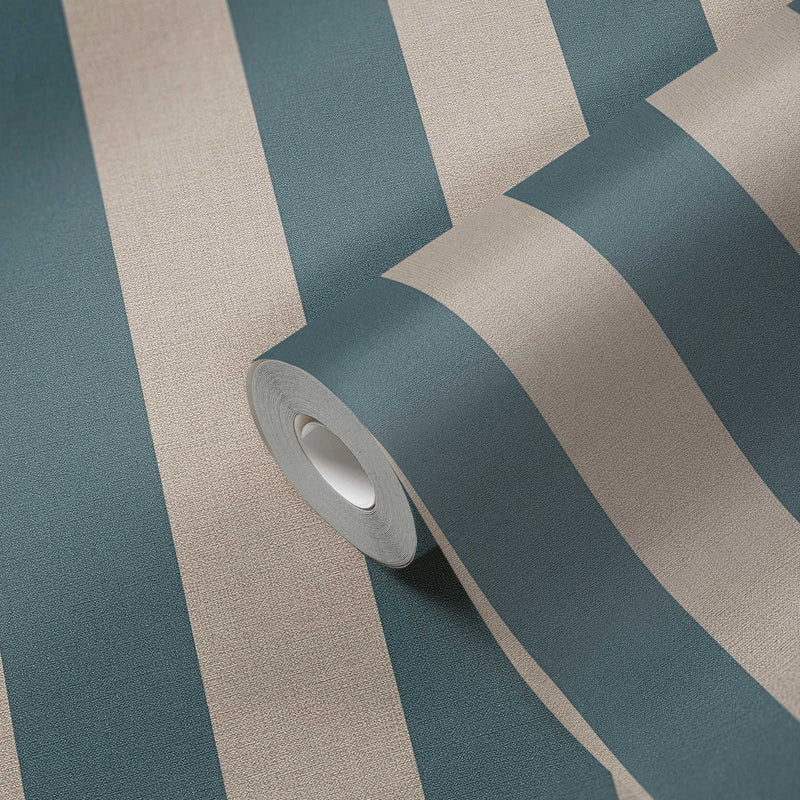 Bold Bands - Stripe Wallpaper - Blue