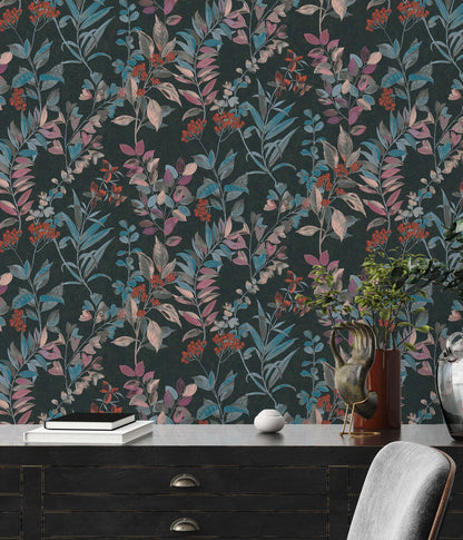 Meadow Whisper - Architects Wallpaper - Multi Black