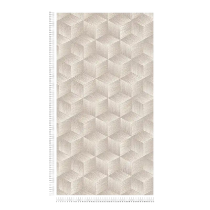 Modern Cubes - Geometric Wallpaper - Greige