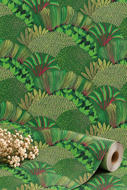 Fanned Trees Wallpaper – Green