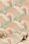 Fanned Trees Wallpaper – Beige Pink